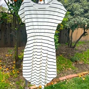 Easy Everyday Black and White Striped Dress!